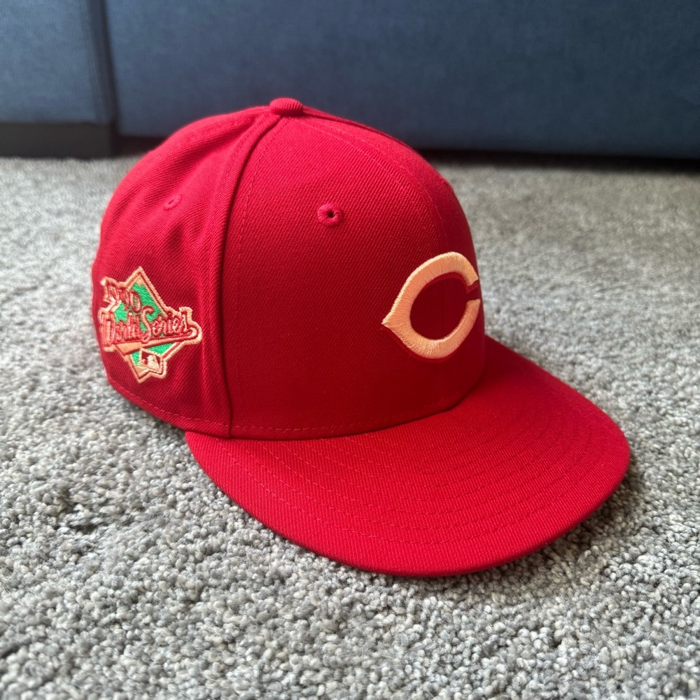 New Era Cincinnati Reds State Fruit Pack Hat  Fitted Tomato 7 1/8 World Series